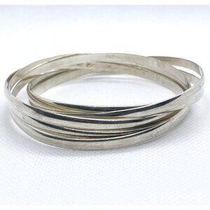Tiffany & Co Paloma Picasso Melody 5 Band Sterling Silver Bangle Bracelet 8"